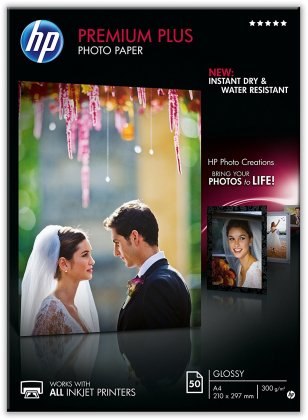 Fotopapr A4 HP Premium Plus Glossy, 50 list, 300 g/m², leskl, bl, inkoustov (CR674A)