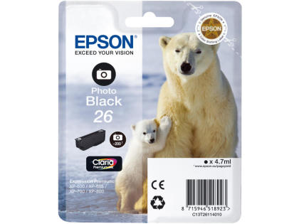 Originln cartridge EPSON T2611 (Foto ern)