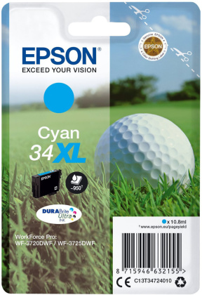 Originln cartridge EPSON T3472 (Azurov)