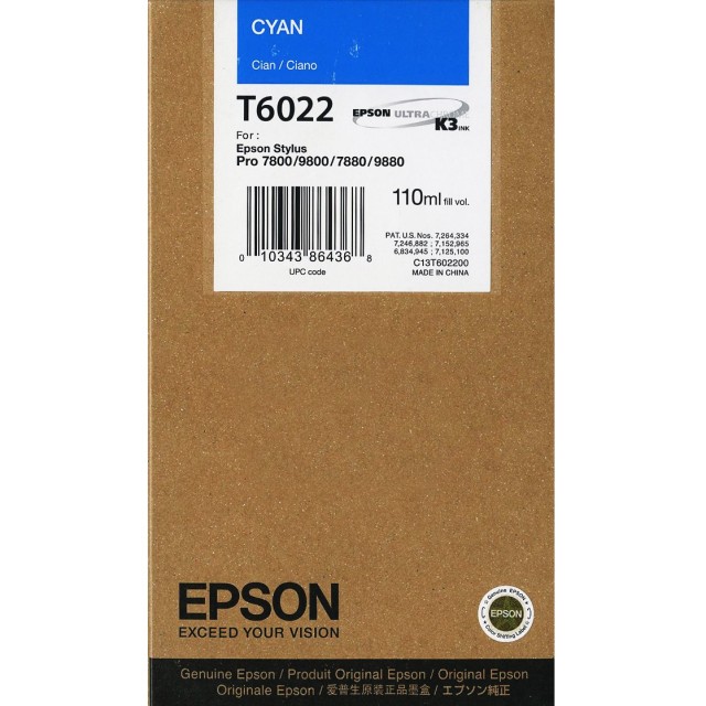 Originální cartridge EPSON T6022 (Azurová)