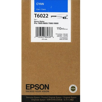 Originln cartridge EPSON T6022 (Azurov)