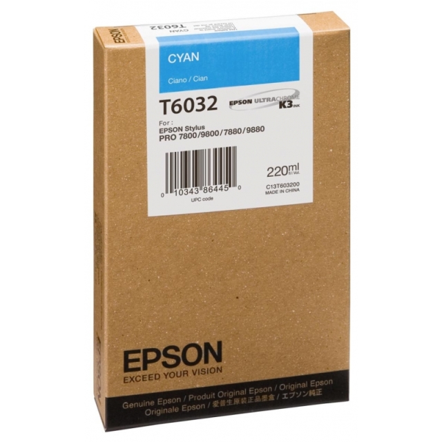 Originální cartridge EPSON T6032 (Azurová)