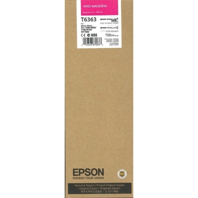 Originální cartridge EPSON T6363 (Živě purpurová)