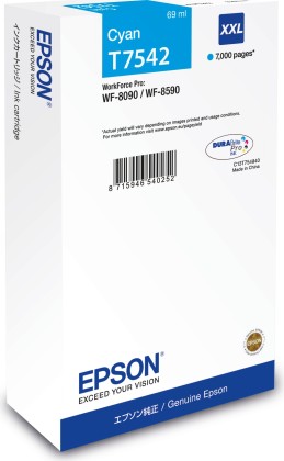 Originln cartridge Epson T7542 (Azurov)