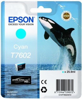 Originální cartridge EPSON T7602 (Azurová)