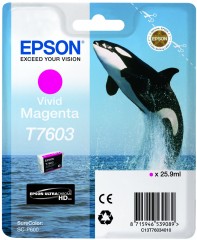 Cartridge do tiskárny Originální cartridge Epson T7603 (Živě purpurová)