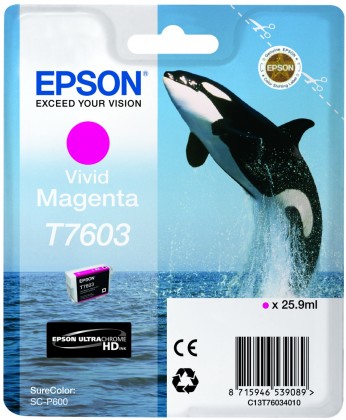 Originální cartridge Epson T7603 (Živě purpurová)