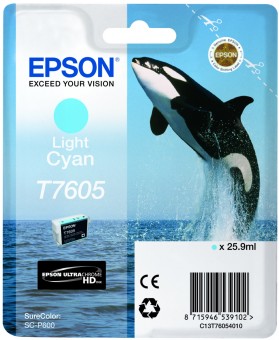 Originln cartridge EPSON T7605 (Svtle azurov)
