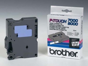 Originální páska Brother TX-131, 12mm, černý tisk na průsvitném podkladu