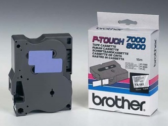 Originální páska Brother TX-141, 18mm, černý tisk na průsvitném podkladu