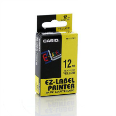 Originální páska Casio XR-12YW1, 12mm, černý tisk na žlutém podkladu