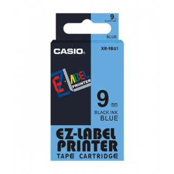 Originální páska Casio XR-9BU1, 9mm, černý tisk na modrém podkladu