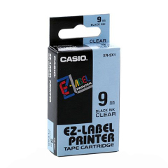 Originální páska Casio XR-9X1, 9mm, černý tisk na průsvitném podkladu