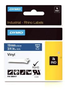 Originální páska DYMO 1805417, 19mm, bílý tisk na modrém podkladu, vinylová