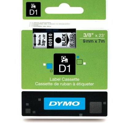 Originální páska DYMO 40910 (S0720670), 9mm, černý tisk na průsvitném podkladu