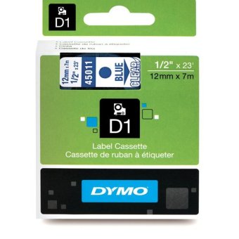 Originální páska DYMO 45011 (S0720510), 12mm, modrý tisk na průsvitném podkladu