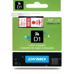 Originln pska DYMO 45012 (S0720520), 12mm, erven tisk na prsvitnm podkladu