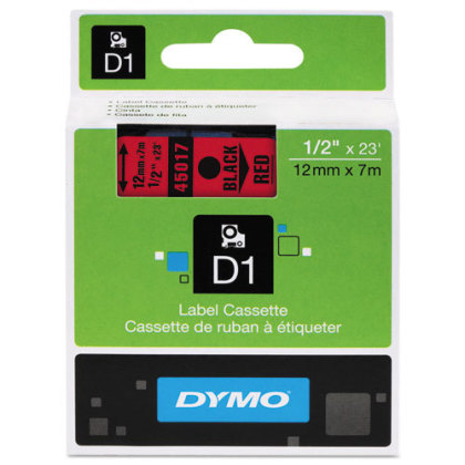 Originální páska DYMO 45017 (S0720570), 12mm, černý tisk na červeném podkladu