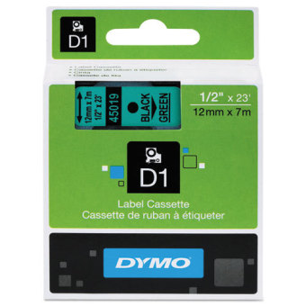 Originální páska DYMO 45019 (S0720590), 12mm, černý tisk na zeleném podkladu