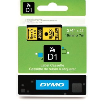 Originální páska DYMO 45808 (S0720880), 19mm, černý tisk na žlutém podkladu