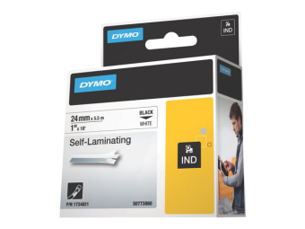 Originální páska DYMO 1734821 (S0773860), 24mm, černý tisk na bílém podkladu, vinylová laminovací